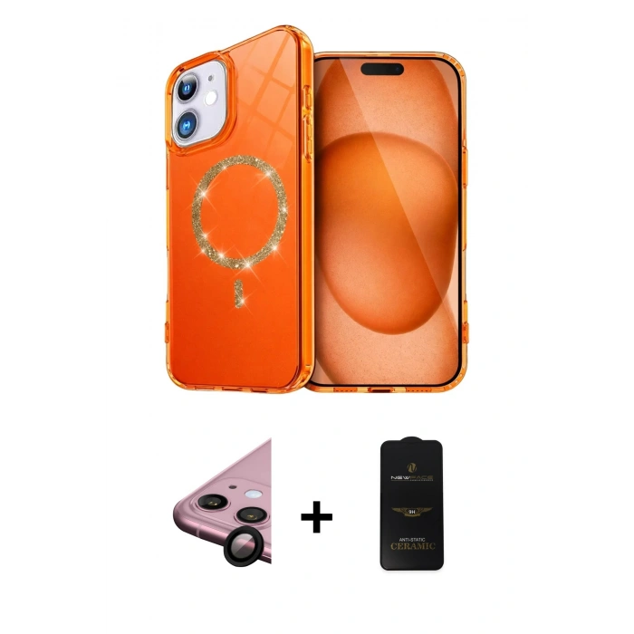 MARSİLYAN™- iPhone 11 Kılıf Kıvılcım Form Prime - Siyah 6D Antistatik Mat Seramik Hayalet Nano Ekran Koruyucu + Raze Metal Kamera Lens - SH