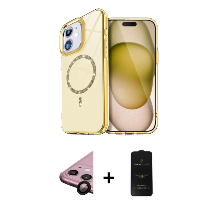MARSİLYAN™- iPhone 11 Kılıf Kıvılcım Form Prime - Siyah 6D Antistatik Mat Seramik Hayalet Nano Ekran Koruyucu + Raze Metal Kamera Lens - SH