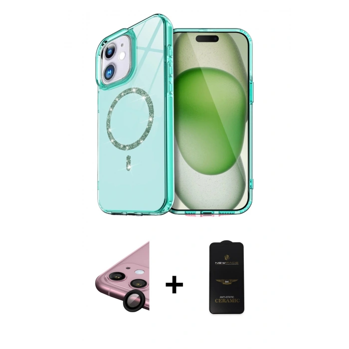 MARSİLYAN™- iPhone 11 Kılıf Kıvılcım Form Prime - Siyah 6D Antistatik Mat Seramik Hayalet Nano Ekran Koruyucu + Raze Metal Kamera Lens - SH