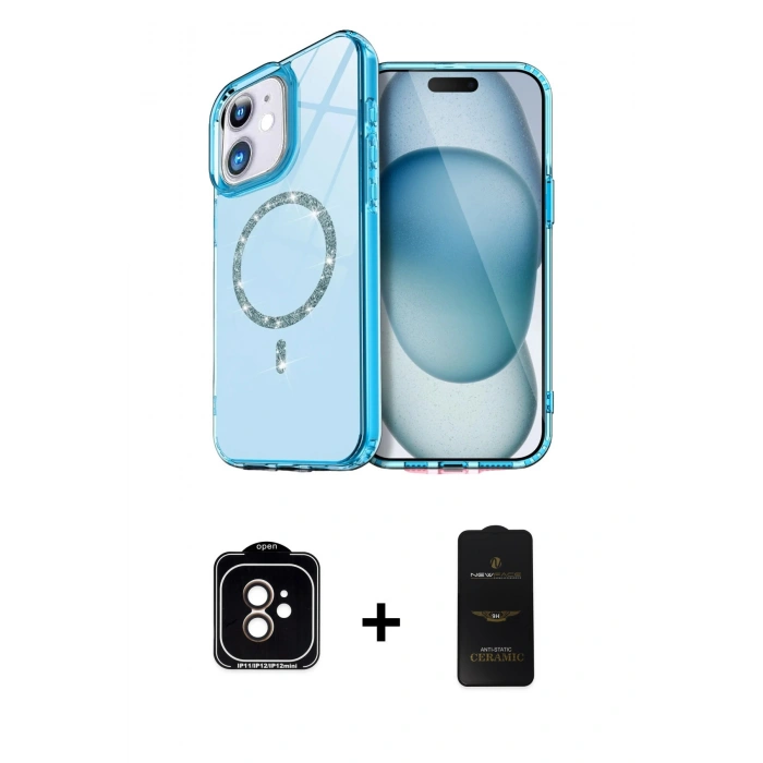 MARSİLYAN™- iPhone 11 Kılıf Kıvılcım Form Prime - Siyah 6D Antistatik Mat Seramik Hayalet Nano Ekran Koruyucu + Turuncu PVD Metal Kamera Lens
