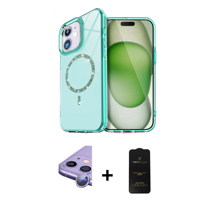MARSİLYAN™- iPhone 11 Kılıf Kıvılcım Form Prime - Siyah 6D Antistatik Mat Seramik Hayalet Nano Ekran Koruyucu + Raze Metal Kamera Lens - MR