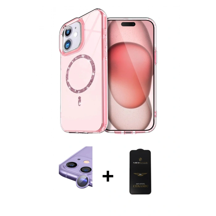 MARSİLYAN™- iPhone 11 Kılıf Kıvılcım Form Prime - Siyah 6D Antistatik Mat Seramik Hayalet Nano Ekran Koruyucu + Raze Metal Kamera Lens - MR