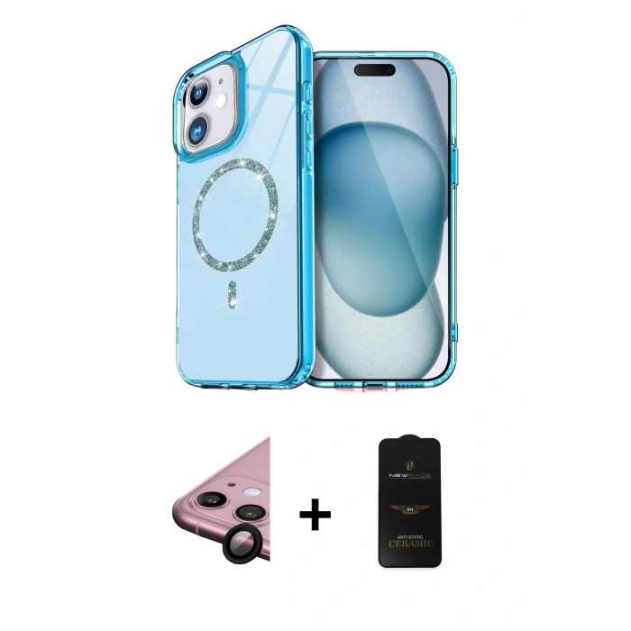 MARSİLYAN™- iPhone 11 Kılıf Kıvılcım Form Prime - Siyah 6D Antistatik Mat Seramik Hayalet Nano Ekran Koruyucu + Raze Metal Kamera Lens - SH
