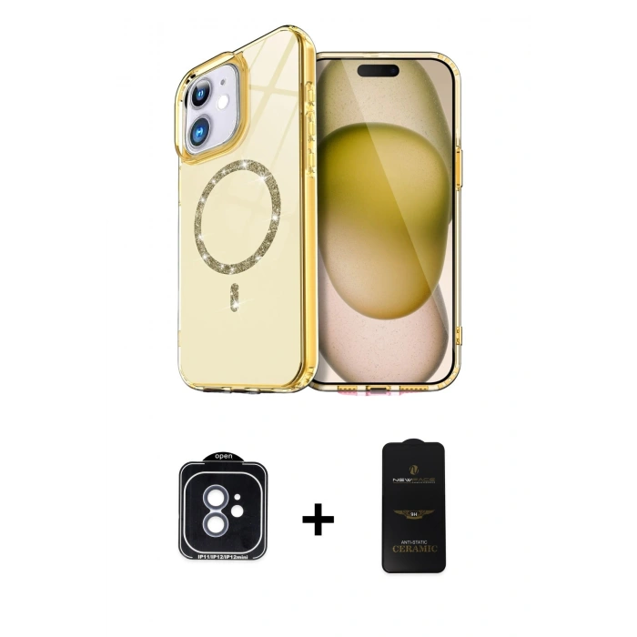MARSİLYAN™- iPhone 11 Kılıf Kıvılcım Form Prime - Siyah 6D Antistatik Mat Seramik Hayalet Nano Ekran Koruyucu + PVD Metal Kamera Lens - MI