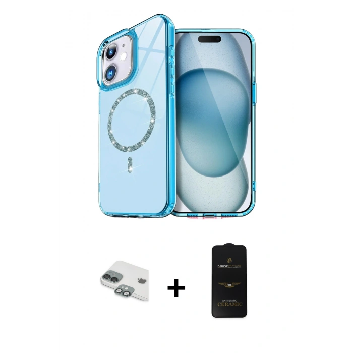 MARSİLYAN™- iPhone 11 Kılıf Kıvılcım Form Prime - Siyah 6D Antistatik Mat Seramik Hayalet Nano Ekran Koruyucu + Pers Alüminyum Kamera Lens - YL