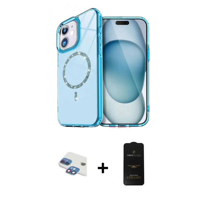 MARSİLYAN™- iPhone 11 Kılıf Kıvılcım Form Prime - Siyah 6D Antistatik Mat Seramik Hayalet Nano Ekran Koruyucu + Pers Alüminyum Kamera Lens - GI
