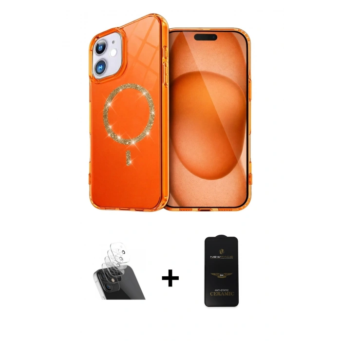 MARSİLYAN™- iPhone 11 Kılıf Kıvılcım Form Prime - Siyah 6D Antistatik Mat Seramik Hayalet Nano Ekran Koruyucu + Kamera Lens Koruma Cam - SF