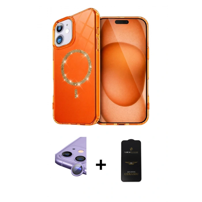 MARSİLYAN™- iPhone 11 Kılıf Kıvılcım Form Prime - Siyah 6D Antistatik Mat Seramik Hayalet Nano Ekran Koruyucu + Raze Metal Kamera Lens - MR