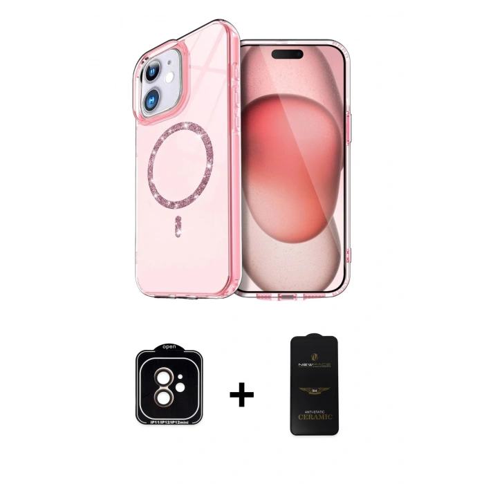 MARSİLYAN™- iPhone 11 Kılıf Kıvılcım Form Prime - Siyah 6D Antistatik Mat Seramik Hayalet Nano Ekran Koruyucu + Turuncu PVD Metal Kamera Lens