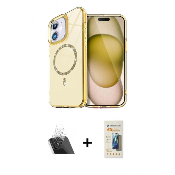 MARSİLYAN™- iPhone 11 Kılıf Kıvılcım Form Prime - Siyah 6D Mat Seramik Hayalet Nano Ekran Koruyucu + Kamera Lens Koruma Cam - SF