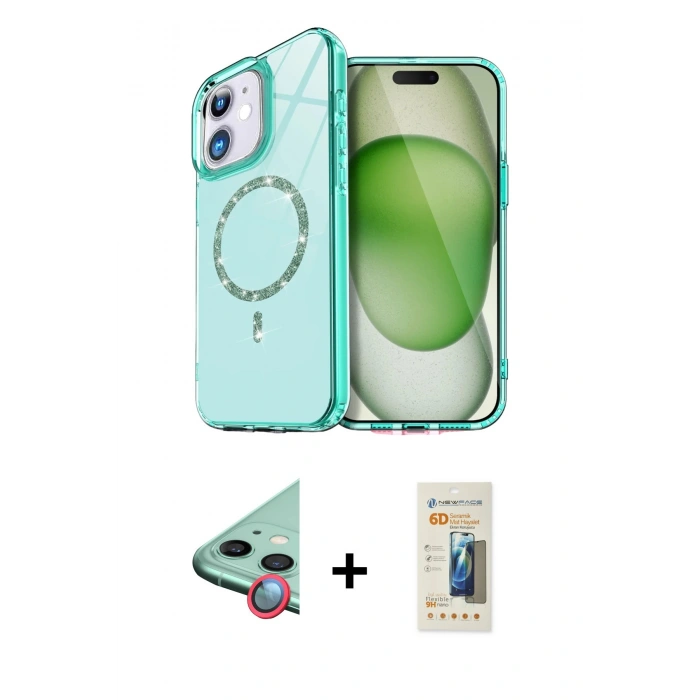 MARSİLYAN™- iPhone 11 Kılıf Kıvılcım Form Prime - Siyah 6D Mat Seramik Hayalet Nano Ekran Koruyucu + Raze Metal Kamera Lens - KI