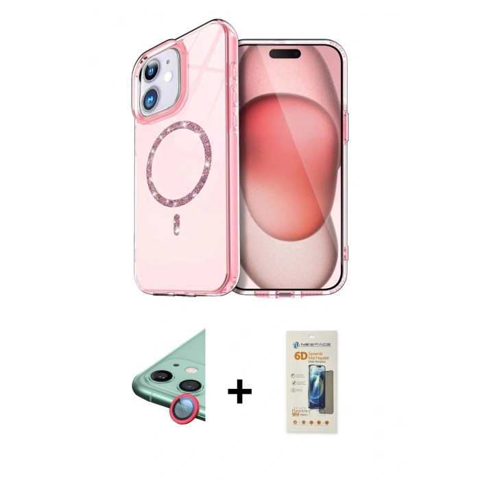 MARSİLYAN™- iPhone 11 Kılıf Kıvılcım Form Prime - Siyah 6D Mat Seramik Hayalet Nano Ekran Koruyucu + Raze Metal Kamera Lens - KI
