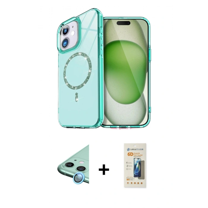 MARSİLYAN™- iPhone 11 Kılıf Kıvılcım Form Prime - Siyah 6D Mat Seramik Hayalet Nano Ekran Koruyucu + Raze Metal Kamera Lens - MI