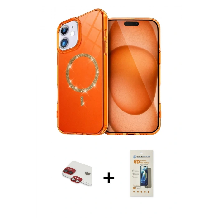 MARSİLYAN™- iPhone 11 Kılıf Kıvılcım Form Prime - Siyah 6D Mat Seramik Hayalet Nano Ekran Koruyucu + Pers Alüminyum Kamera Lens - KI