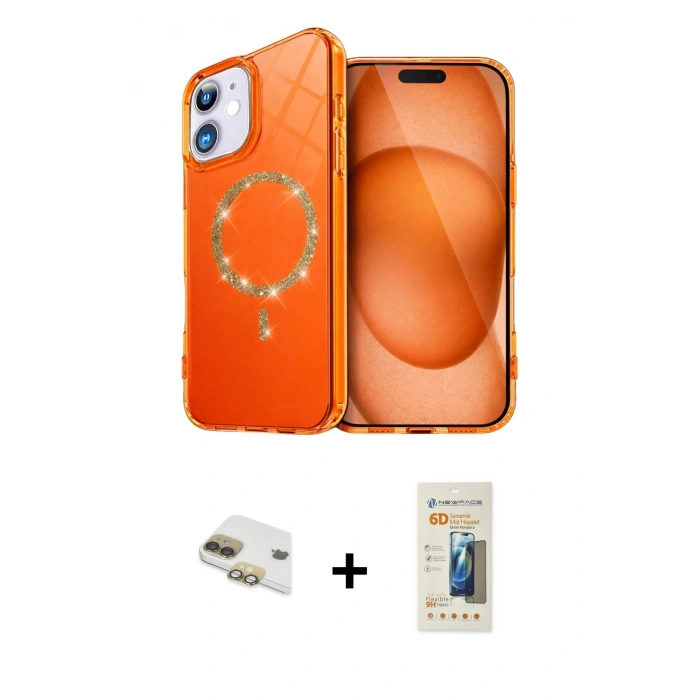 MARSİLYAN™- iPhone 11 Kılıf Kıvılcım Form Prime - Siyah 6D Mat Seramik Hayalet Nano Ekran Koruyucu + Pers Alüminyum Kamera Lens - GD
