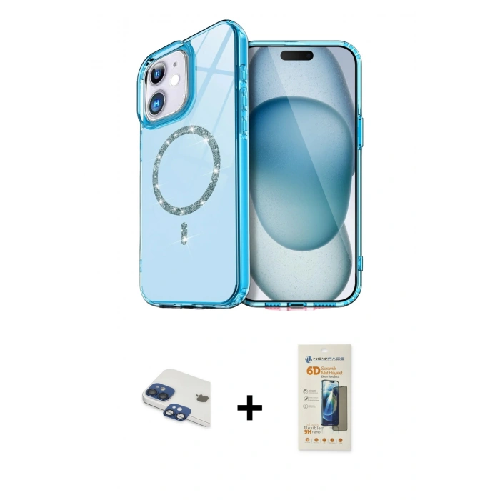 MARSİLYAN™- iPhone 11 Kılıf Kıvılcım Form Prime - Siyah 6D Mat Seramik Hayalet Nano Ekran Koruyucu + Pers Alüminyum Kamera Lens - LT