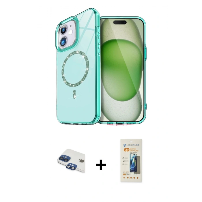 MARSİLYAN™- iPhone 11 Kılıf Kıvılcım Form Prime - Siyah 6D Mat Seramik Hayalet Nano Ekran Koruyucu + Pers Alüminyum Kamera Lens - LT