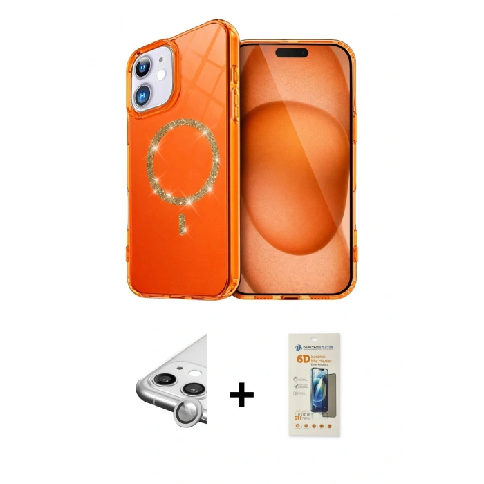 MARSİLYAN™- iPhone 11 Kılıf Kıvılcım Form Prime - Siyah 6D Mat Seramik Hayalet Nano Ekran Koruyucu + Raze Metal Kamera Lens - GS