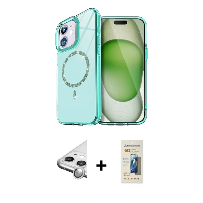 MARSİLYAN™- iPhone 11 Kılıf Kıvılcım Form Prime - Siyah 6D Mat Seramik Hayalet Nano Ekran Koruyucu + Raze Metal Kamera Lens - GS