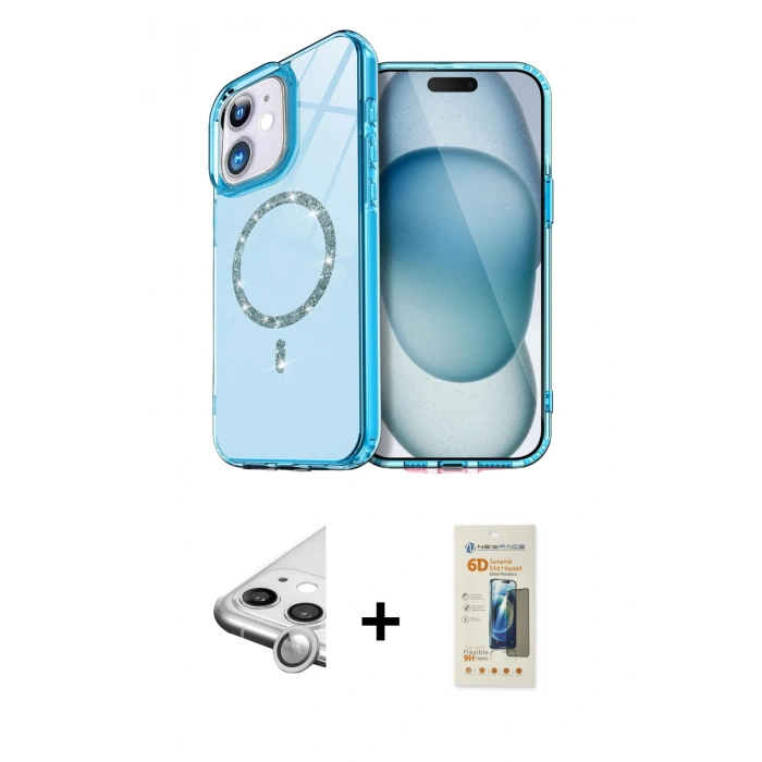 MARSİLYAN™- iPhone 11 Kılıf Kıvılcım Form Prime - Siyah 6D Mat Seramik Hayalet Nano Ekran Koruyucu + Raze Metal Kamera Lens - GS