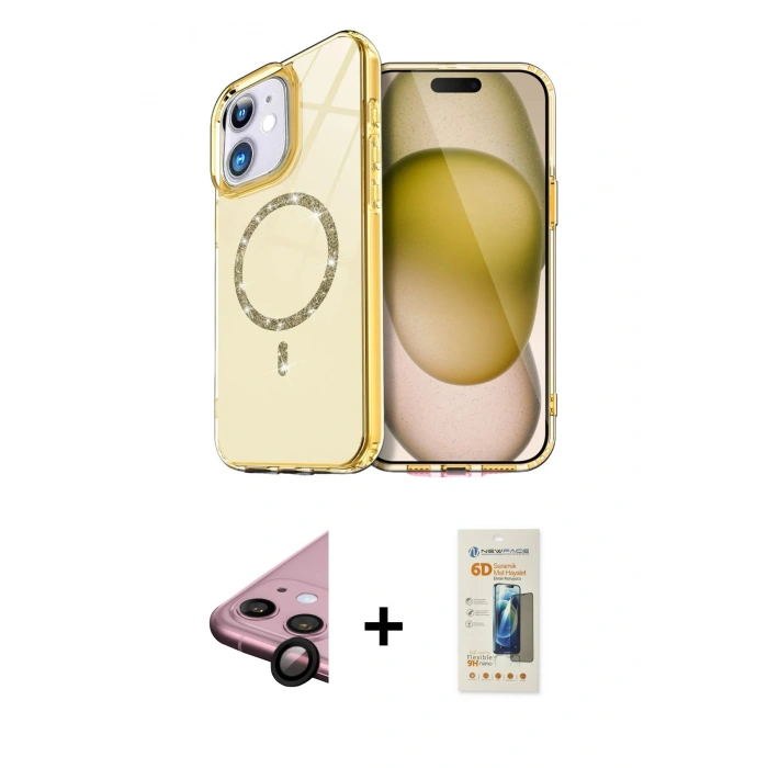 MARSİLYAN™- iPhone 11 Kılıf Kıvılcım Form Prime - Siyah 6D Mat Seramik Hayalet Nano Ekran Koruyucu + Raze Metal Kamera Lens - SH