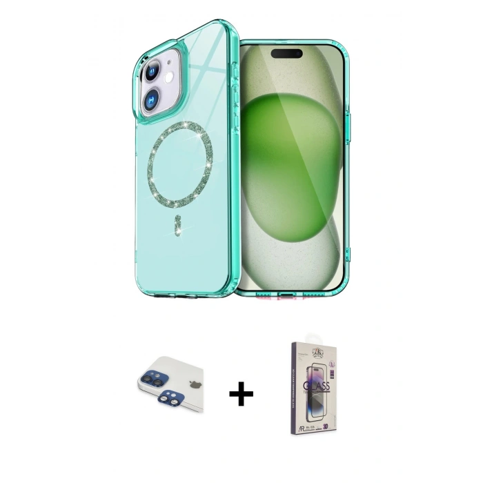 MARSİLYAN™- iPhone 11 Kılıf Kıvılcım Form Prime - Siyah Bilvis 3D Cam Ekran Koruyucu + Pers Alüminyum Kamera Lens - LT