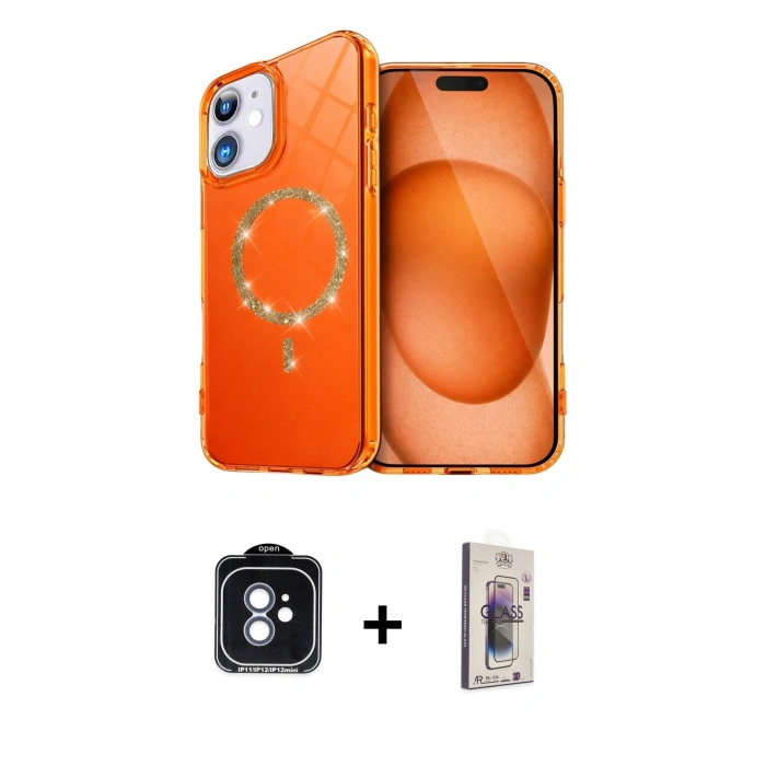 MARSİLYAN™- iPhone 11 Kılıf Kıvılcım Form Prime - Siyah Bilvis 3D Cam Ekran Koruyucu + PVD Metal Kamera Lens - MI