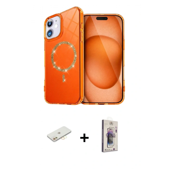 MARSİLYAN™- iPhone 11 Kılıf Kıvılcım Form Prime - Siyah Bilvis 3D Cam Ekran Koruyucu + Renkli Kamera Lens Koruma Cam - SI