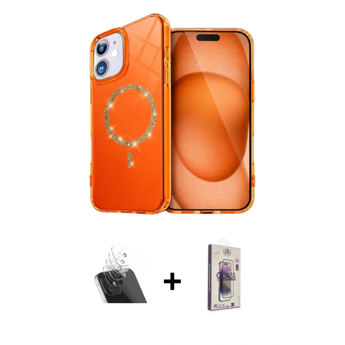 MARSİLYAN™- iPhone 11 Kılıf Kıvılcım Form Prime - Siyah Bilvis 3D Cam Ekran Koruyucu + Kamera Lens Koruma Cam - SF