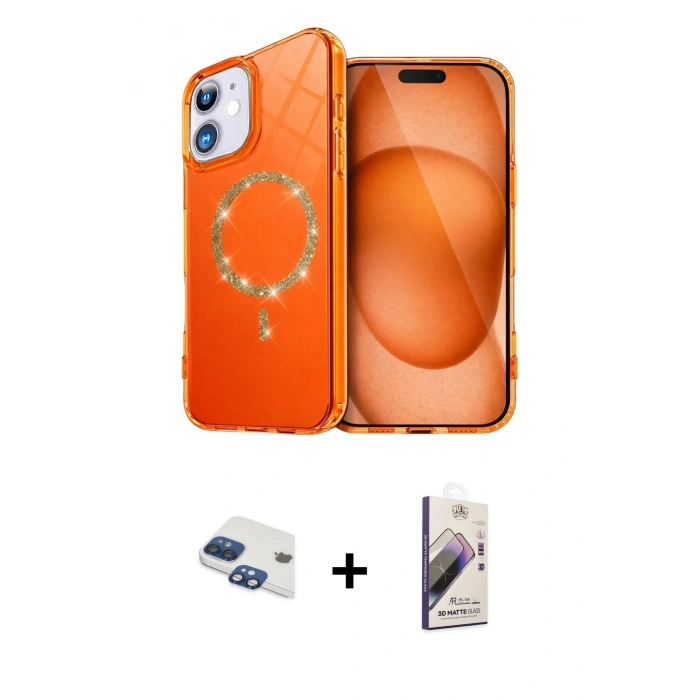 MARSİLYAN™- iPhone 11 Kılıf Kıvılcım Form Prime - Siyah Bilvis 3D Mat Cam Ekran Koruyucu + Pers Alüminyum Kamera Lens - LT