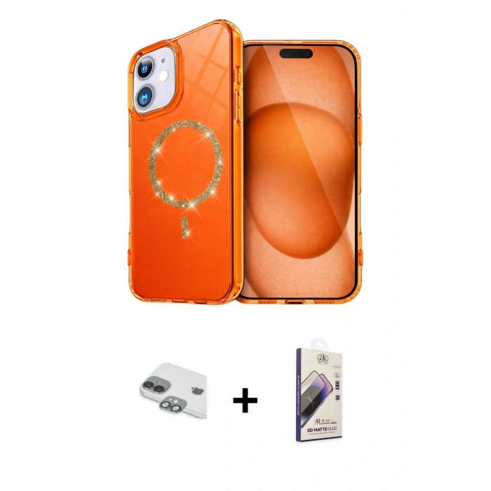 MARSİLYAN™- iPhone 11 Kılıf Kıvılcım Form Prime - Siyah Bilvis 3D Mat Cam Ekran Koruyucu + Yeşil Pers Alüminyum Kamera Lens