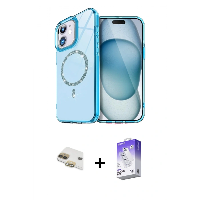 MARSİLYAN™- iPhone 11 Kılıf Kıvılcım Form Prime - Siyah Bilvis 5in1 3D Magic Cam Ekran Koruyucu + Pers Alüminyum Kamera Lens - GD