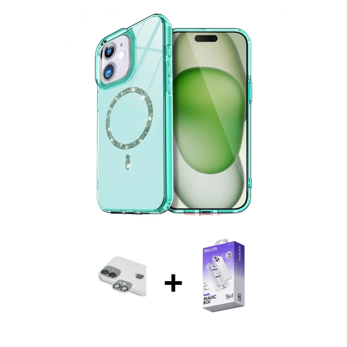 MARSİLYAN™- iPhone 11 Kılıf Kıvılcım Form Prime - Siyah Bilvis 5in1 3D Magic Cam Ekran Koruyucu + Pers Alüminyum Kamera Lens - YL