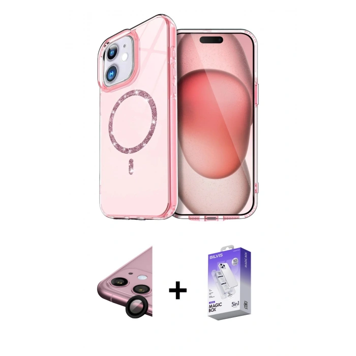 MARSİLYAN™- iPhone 11 Kılıf Kıvılcım Form Prime - Siyah Bilvis 5in1 3D Magic Cam Ekran Koruyucu + Raze Metal Kamera Lens - SH