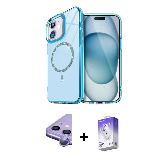 MARSİLYAN™- iPhone 11 Kılıf Kıvılcım Form Prime - Siyah Bilvis 5in1 3D Magic Cam Ekran Koruyucu + Raze Metal Kamera Lens - MR