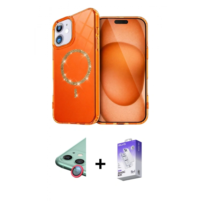 MARSİLYAN™- iPhone 11 Kılıf Kıvılcım Form Prime - Siyah Bilvis 5in1 3D Magic Cam Ekran Koruyucu + Raze Metal Kamera Lens - KI