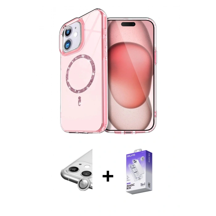 MARSİLYAN™- iPhone 11 Kılıf Kıvılcım Form Prime - Siyah Bilvis 5in1 3D Magic Cam Ekran Koruyucu + Raze Metal Kamera Lens - GS