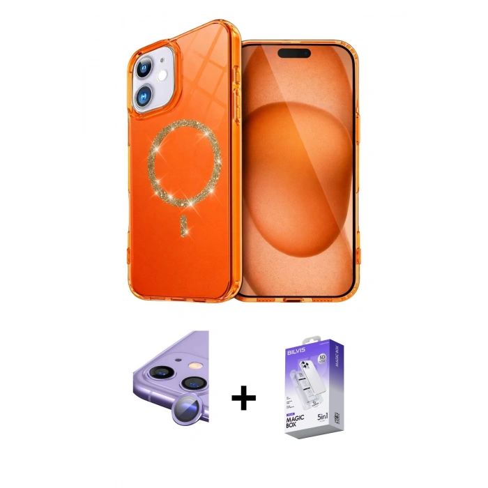 MARSİLYAN™- iPhone 11 Kılıf Kıvılcım Form Prime - Siyah Bilvis 5in1 3D Magic Cam Ekran Koruyucu + Raze Metal Kamera Lens - MR