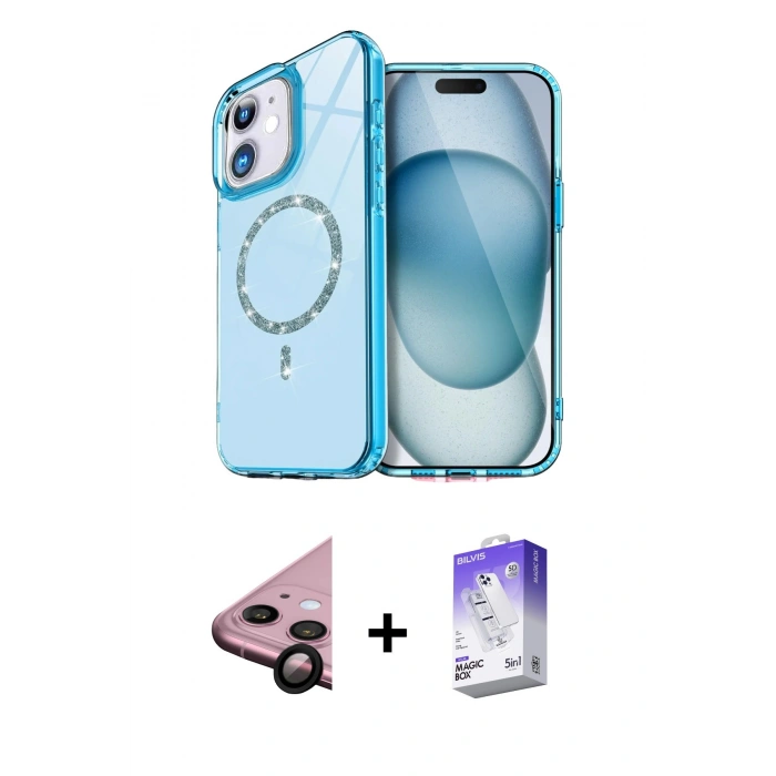 MARSİLYAN™- iPhone 11 Kılıf Kıvılcım Form Prime - Siyah Bilvis 5in1 3D Magic Cam Ekran Koruyucu + Raze Metal Kamera Lens - SH