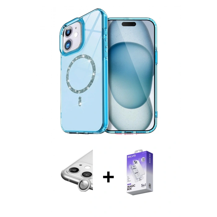 MARSİLYAN™- iPhone 11 Kılıf Kıvılcım Form Prime - Siyah Bilvis 5in1 3D Magic Cam Ekran Koruyucu + Raze Metal Kamera Lens - GS