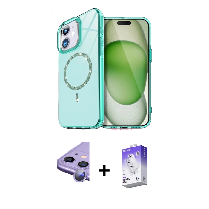 MARSİLYAN™- iPhone 11 Kılıf Kıvılcım Form Prime - Siyah Bilvis 5in1 3D Magic Cam Ekran Koruyucu + Raze Metal Kamera Lens - MR