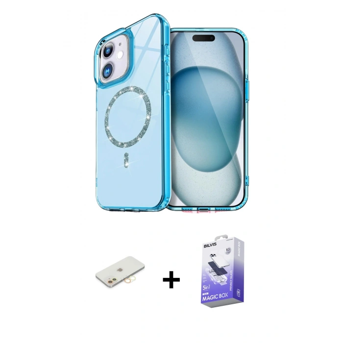 MARSİLYAN™- iPhone 11 Kılıf Kıvılcım Form Prime - Siyah Bilvis 5in1 5D Magic Hayalet Cam Ekran Koruyucu + Renkli Kamera Lens Koruma Cam - SI