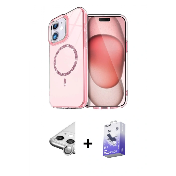 MARSİLYAN™- iPhone 11 Kılıf Kıvılcım Form Prime - Siyah Bilvis 5in1 5D Magic Hayalet Cam Ekran Koruyucu + Raze Metal Kamera Lens - GS