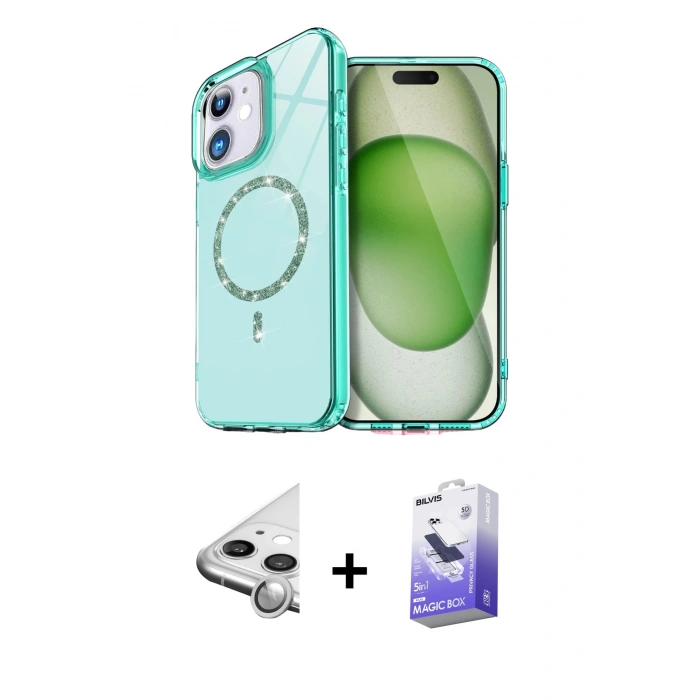 MARSİLYAN™- iPhone 11 Kılıf Kıvılcım Form Prime - Siyah Bilvis 5in1 5D Magic Hayalet Cam Ekran Koruyucu + Raze Metal Kamera Lens - GS