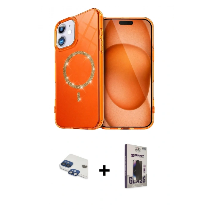 MARSİLYAN™- iPhone 11 Kılıf Kıvılcım Form Prime - Siyah Bilvis Hayalet Cam Ekran Koruyucu + Pers Alüminyum Kamera Lens - LT