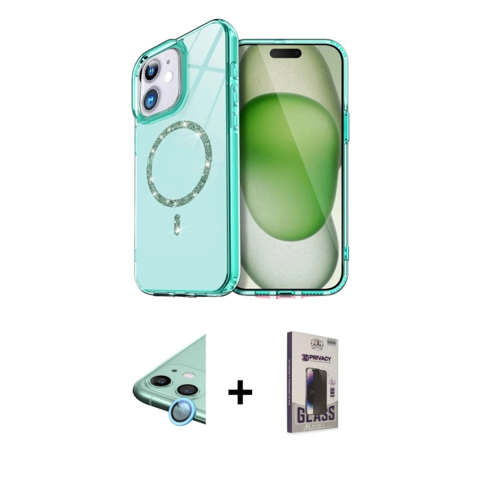 MARSİLYAN™- iPhone 11 Kılıf Kıvılcım Form Prime - Siyah Bilvis Hayalet Cam Ekran Koruyucu + Raze Metal Kamera Lens - MI