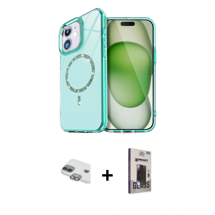 MARSİLYAN™- iPhone 11 Kılıf Kıvılcım Form Prime - Siyah Bilvis Hayalet Cam Ekran Koruyucu + Pers Alüminyum Kamera Lens - YL