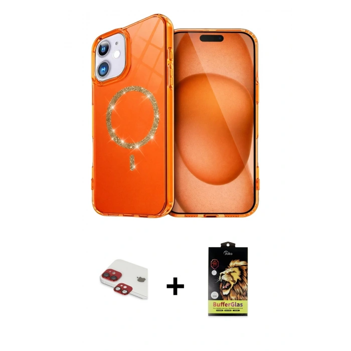 MARSİLYAN™- iPhone 11 Kılıf Kıvılcım Form Prime - Siyah Buffer Cam Ekran Koruyucu + Pers Alüminyum Kamera Lens - KI