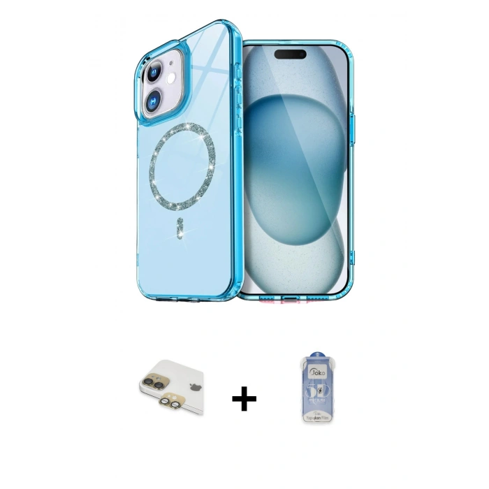 MARSİLYAN™- iPhone 11 Kılıf Kıvılcım Form Prime - Siyah Joko Magic 5D Cam + Gold Pers Alüminyum Kamera Lens