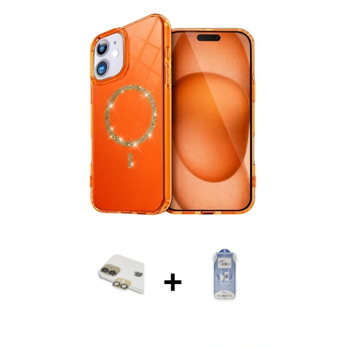 MARSİLYAN™- iPhone 11 Kılıf Kıvılcım Form Prime - Siyah Joko Magic 5D Cam + Gold Pers Alüminyum Kamera Lens